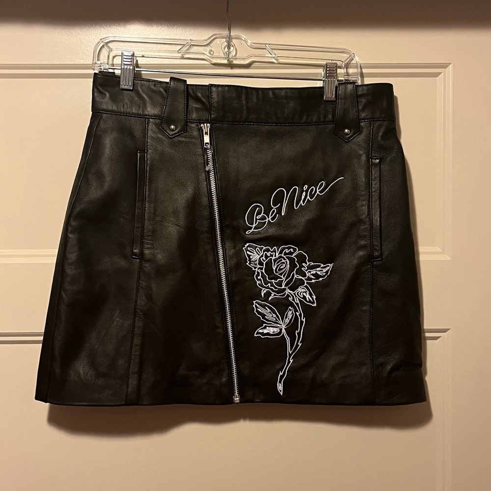 Understated leather skirt